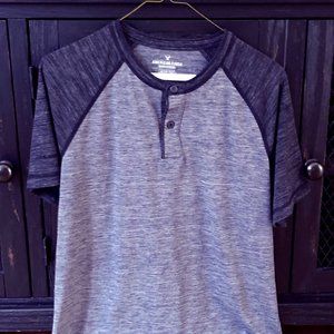 Men's American Eagle Short Sleeve Blue Henley NWOT